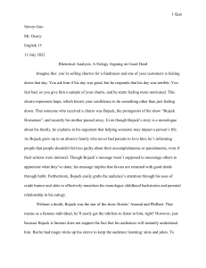 Bojack Horseman Eulogy Rhetorical Analysis Final Draft Steven Guo (1)