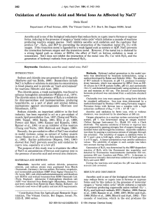 NaCl Effects on Ascorbic Acid Oxidation