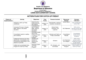 Catch-Up Friday Action Plan: Lokeb Sur Elementary School