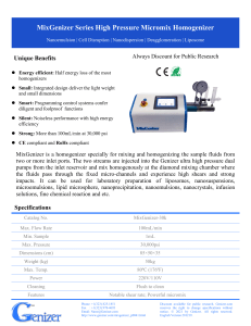 MixGenizer Series High Pressure Micromix Homogenizer