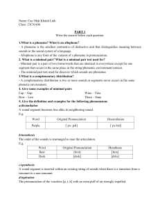 Phonetics & Phonology Exam Paper