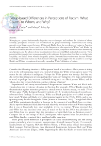 Perceptions of Racism: Group Differences