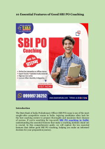 10 Essential Features of Good SBI PO Coaching