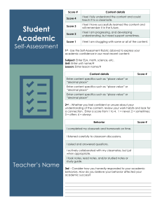 Student academic self-assessment