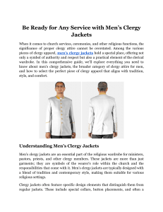 Be Ready for Any Service with Men’s Clergy Jackets