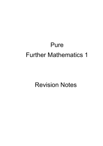 Edexcel FP1 Notes