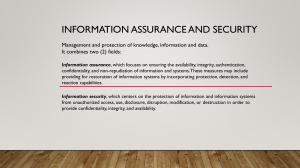 Intro to Information Assurance and Security