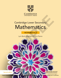 Cambridge Lower Secondary Mathematics Workbook 7