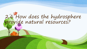 Hydrosphere & Oil Resources: Middle School Presentation