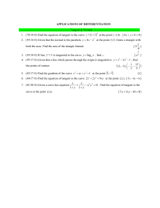 Differentiation Applications: Tangents & Normals Worksheet