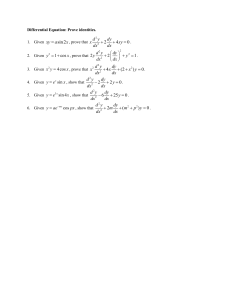 Differential Equation - Prove Identities