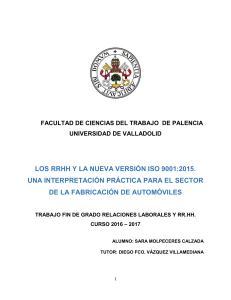 RRHH e ISO 9001 en la Fabricación de Automóviles