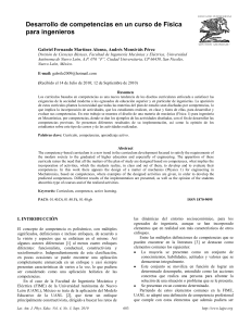 Desarrollo de competencias en Física para ingenieros