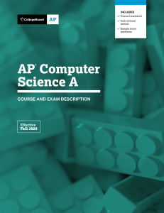 AP Computer Science A Course and Exam Description