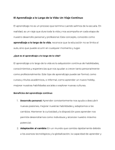 El Aprendizaje a lo Largo de la Vida  Un Viaje Continuo