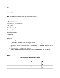 Nitrate Test Lab Report