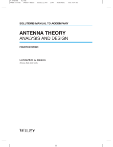 Antenna Theory Solutions Manual, 4th Edition