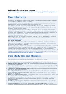 Mckinsey Case Interview Practice Cases