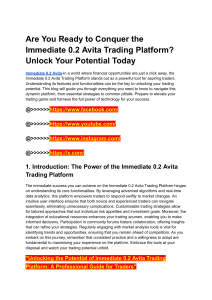 Immediate 0.2 Avita Trading Platform Guide