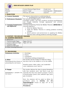 Midline Theorem Lesson Plan for 9th Grade Math