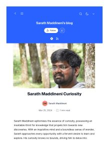 Discover Sarath Maddineni