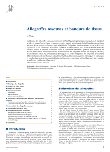 Allogreffes Osseuses Et Banques De Tissus 2010