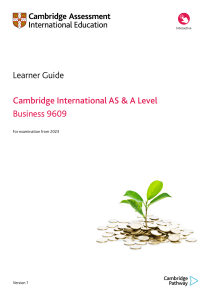 Cambridge AS & A Level Business 9609 Learner Guide