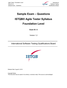 ISTQB Agile Tester Sample Exam Questions