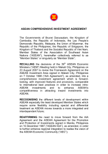 ASEAN COMPREHENSIVE INVESTMENT AGREEMENT (ACIA)