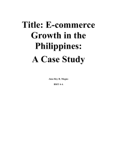 Case Study Title E-commerce Growth in the Philippines