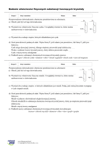 Właściwości fizyczne substancji - arkusz ćwiczeń