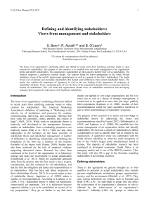 Defining Stakeholders: Management & Stakeholder Views