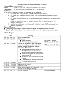 Swine Feed Formulation Training Design