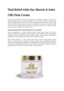 Find Relief with Our Muscle & Joint CBD Pain Cream