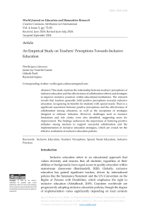 An Empirical Study on Teachers’ Perceptions Towards Inclusive Education