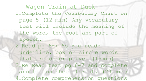 Wagon Train at Dusk Worksheet