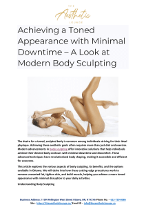 Achieving a Toned Appearance with Minimal Downtime – A Look at Modern Body Sculpting