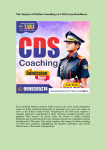 The Impact of Online Coaching on CDS Exam Readiness