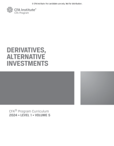 Derivatives & Alternative Investments CFA Level 1 Textbook