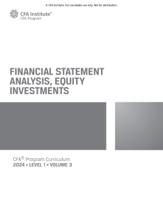 CFA Level 1 Curriculum: Financial Statement Analysis & Equity