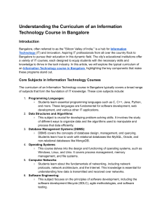 Understanding the Curriculum of an Information Technology Course in Bangalore