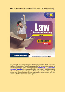 What Factors Affect the Effectiveness of Online DU LLB Coaching