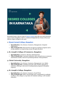 Degree Colleges in Karnataka