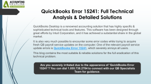 Most effective solutions for fixing QuickBooks Error 15241