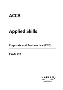 ACCA Applied Skills Corporate Law Exam Kit