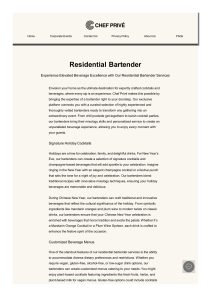 Residential Bartender