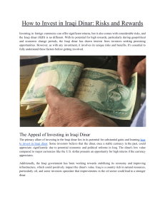 How to Invest in Iraqi Dinar  Risks and Rewards