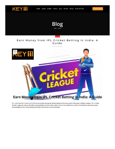 Earn Money from IPL Cricket Betting in India A Guide