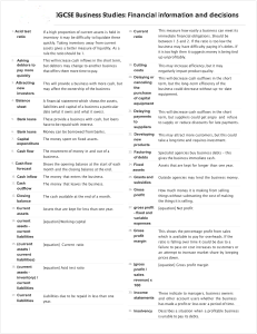 IGCSE Business Studies: Financial Ratios & Decisions