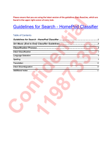 HomePod Classifier Guidelines